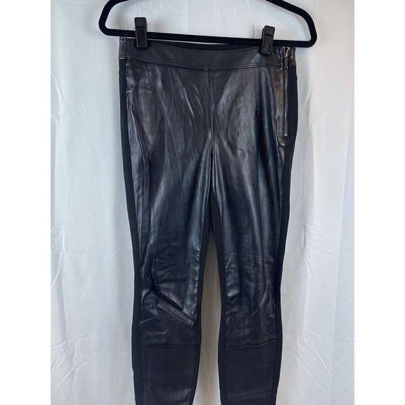 White House Black Market Skinny Leg Faux Leather Front Women's Size‎ 2R Jeggings - Picture 3 of 12